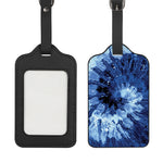Blue And Black Tie Dye Print Luggage Tag
