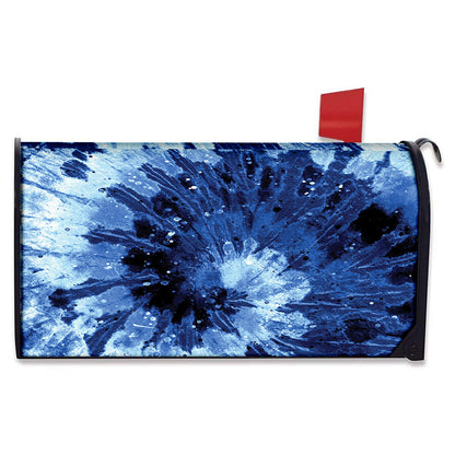 Blue And Black Tie Dye Print Mailbox Cover