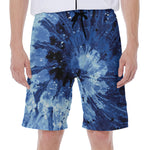 Blue And Black Tie Dye Print Men's Beach Shorts