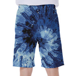 Blue And Black Tie Dye Print Men's Beach Shorts