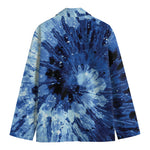 Blue And Black Tie Dye Print Men's Blazer
