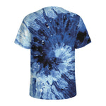 Blue And Black Tie Dye Print Men's Sports T-Shirt