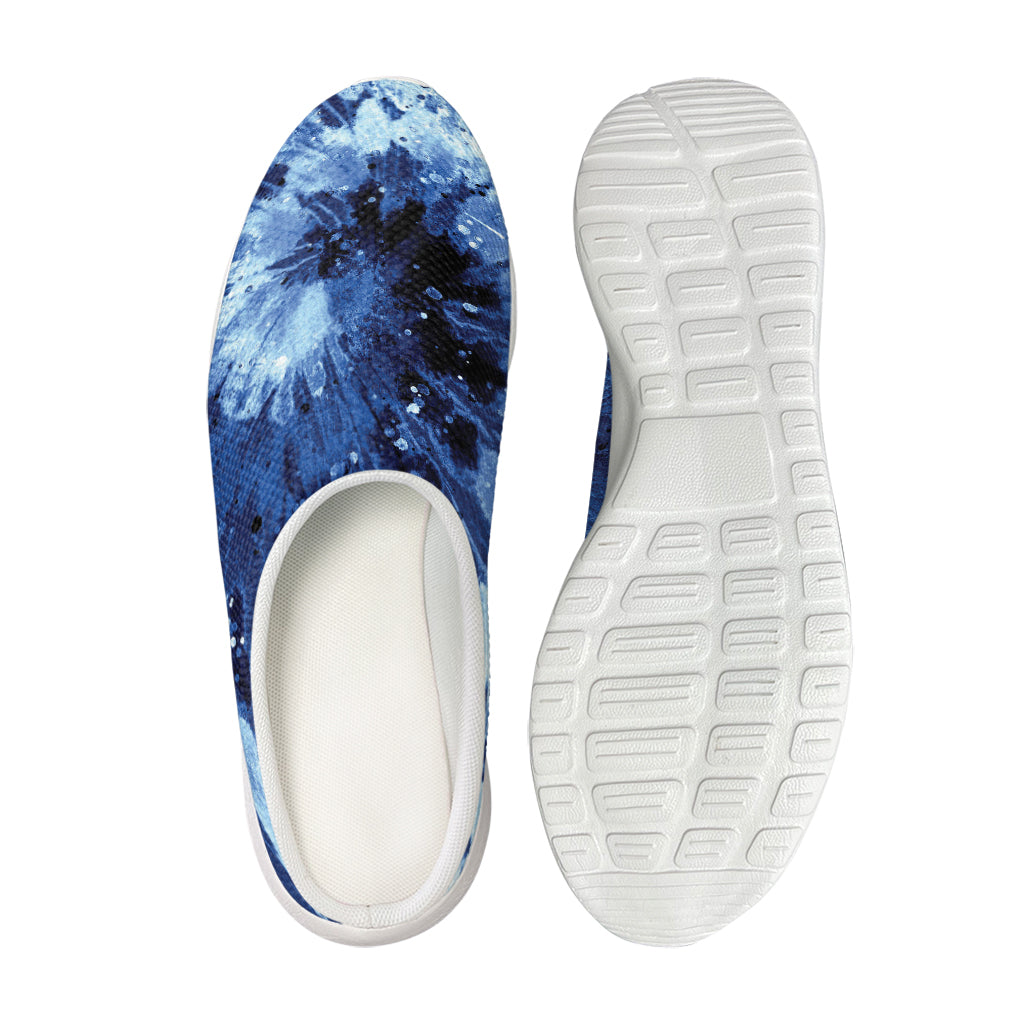 Blue And Black Tie Dye Print Mesh Casual Shoes