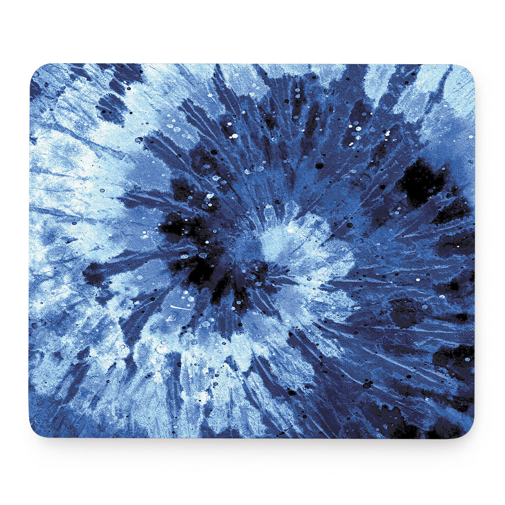 Blue And Black Tie Dye Print Mouse Pad