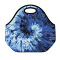 Blue And Black Tie Dye Print Neoprene Lunch Bag