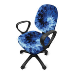 Blue And Black Tie Dye Print Office Chair Cover