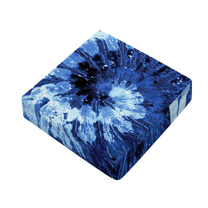 Blue And Black Tie Dye Print Outdoor Seat Cushion Cover