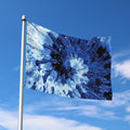 Blue And Black Tie Dye Print Polyester Flag