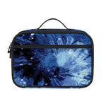 Blue And Black Tie Dye Print Portable Lunch Bag
