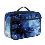 Blue And Black Tie Dye Print Portable Lunch Bag