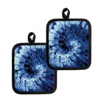 Blue And Black Tie Dye Print Pot Holders