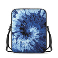 Blue And Black Tie Dye Print Rectangular Crossbody Bag