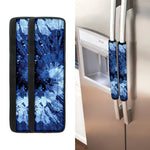 Blue And Black Tie Dye Print Refrigerator Handle Covers