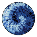 Blue And Black Tie Dye Print Round Floor Mat