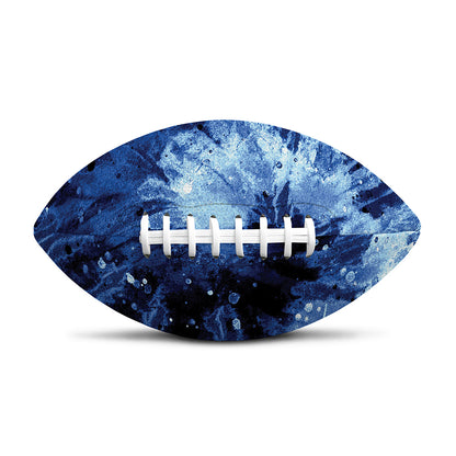 Blue And Black Tie Dye Print Rugby Ball