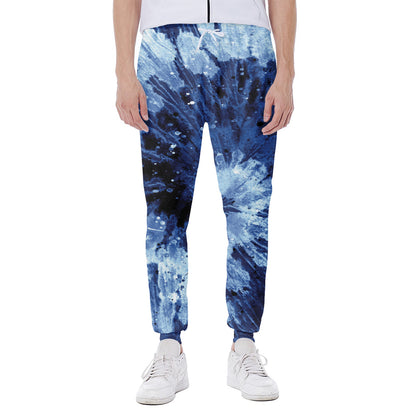 Blue And Black Tie Dye Print Scuba Joggers