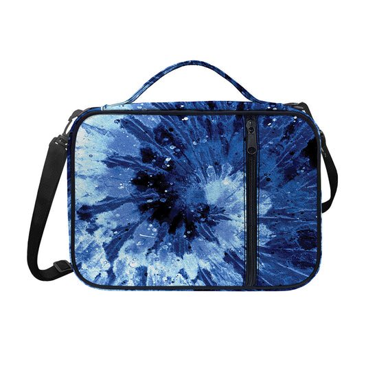 Blue And Black Tie Dye Print Shoulder Strap Bible Bag