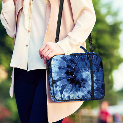 Blue And Black Tie Dye Print Shoulder Strap Bible Bag