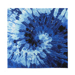 Blue And Black Tie Dye Print Silk Bandana