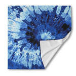 Blue And Black Tie Dye Print Silk Bandana