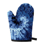 Blue And Black Tie Dye Print Single Oven Mitt