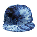 Blue And Black Tie Dye Print Snapback Cap