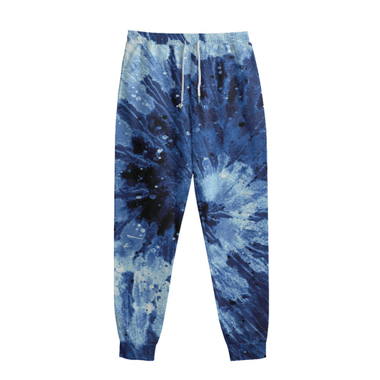 Blue And Black Tie Dye Print Sweatpants