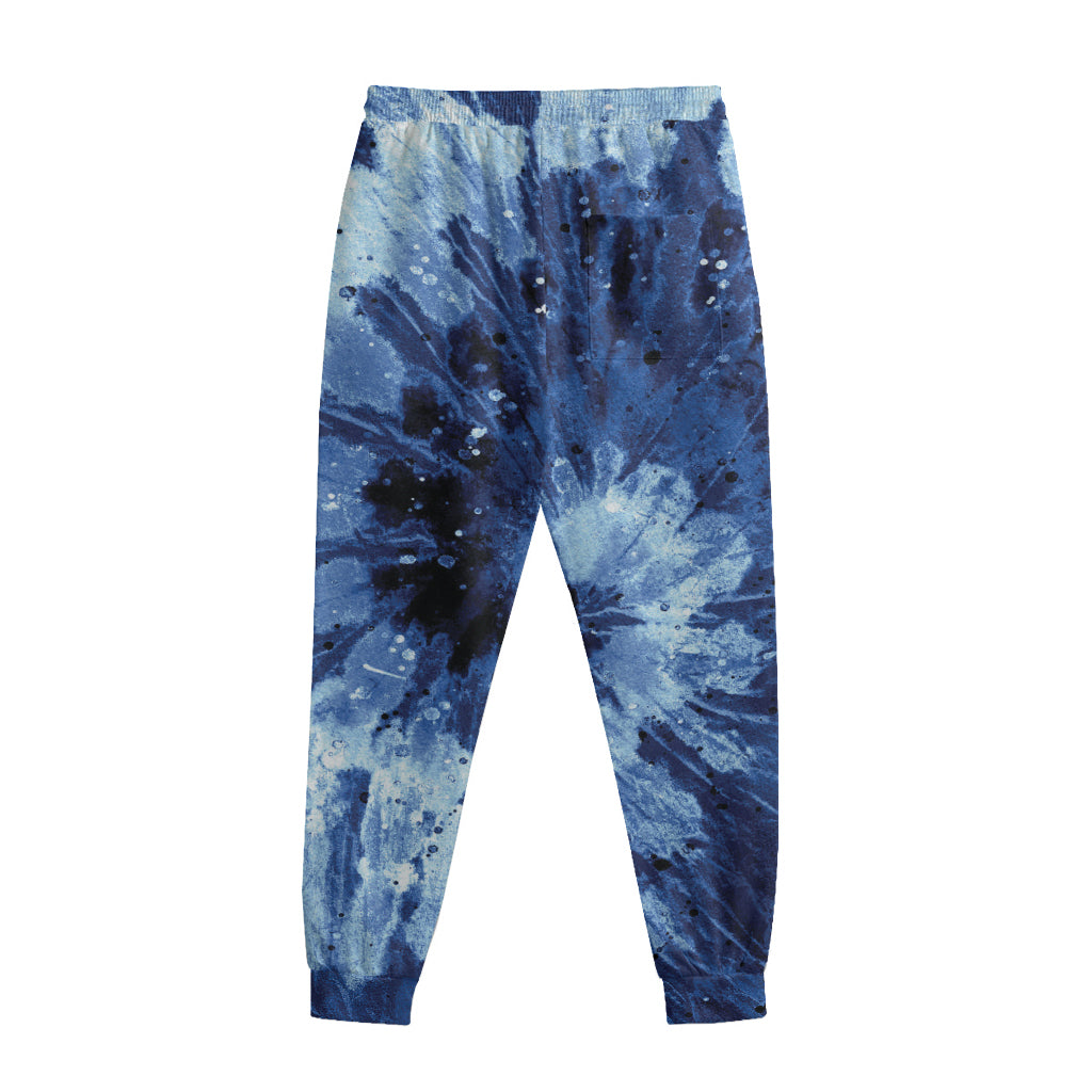 Blue And Black Tie Dye Print Sweatpants