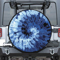 Blue And Black Tie Dye Print Tire Cover