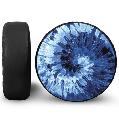 Blue And Black Tie Dye Print Tire Cover