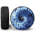 Blue And Black Tie Dye Print Tire Cover With Camera Hole