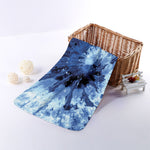 Blue And Black Tie Dye Print Towel