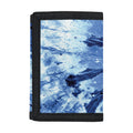 Blue And Black Tie Dye Print Trifold Wallet