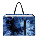 Blue And Black Tie Dye Print Utility Tote Bag