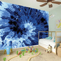 Blue And Black Tie Dye Print Wall Sticker