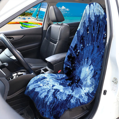 Blue And Black Tie Dye Print Waterproof Car Seat Cover