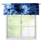 Blue And Black Tie Dye Print Window Valance
