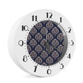 Blue And Brown Damask Pattern Print Alarm Clock