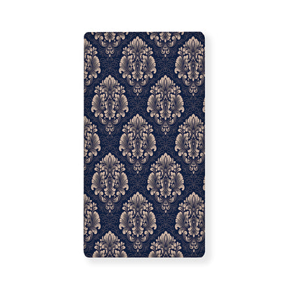 Blue And Brown Damask Pattern Print Baby Crib Sheet
