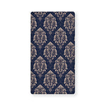 Blue And Brown Damask Pattern Print Baby Crib Sheet