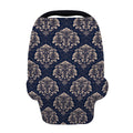 Blue And Brown Damask Pattern Print Baby Seat Cover
