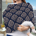 Blue And Brown Damask Pattern Print Baby Seat Cover