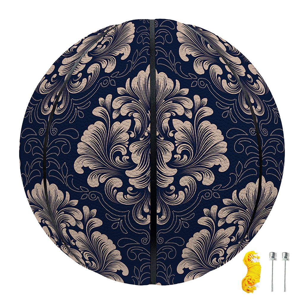 Blue And Brown Damask Pattern Print Basketball