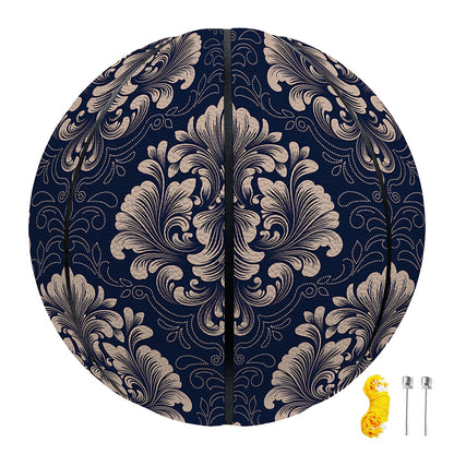 Blue And Brown Damask Pattern Print Basketball