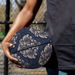 Blue And Brown Damask Pattern Print Basketball
