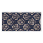 Blue And Brown Damask Pattern Print Beach Towel