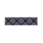 Blue And Brown Damask Pattern Print Bed Runner