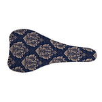 Blue And Brown Damask Pattern Print Bicycle Seat Cover