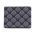 Blue And Brown Damask Pattern Print Bifold Wallet