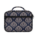 Blue And Brown Damask Pattern Print Briefcase Bible Bag